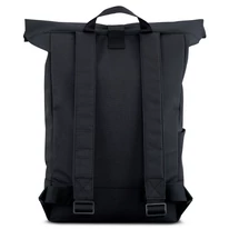 "ROBIN" újrahasznosított nagyméretű rolltop hátizsák, fekete, Johnny Urban