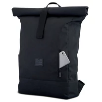 "ROBIN" újrahasznosított nagyméretű rolltop hátizsák, fekete, Johnny Urban