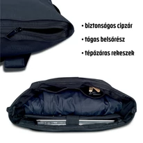 "ROBIN" újrahasznosított nagyméretű rolltop hátizsák, fekete, Johnny Urban