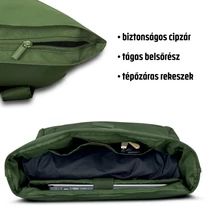 "ROBIN" újrahasznosított nagyméretű rolltop hátizsák, zöld, Johnny Urban