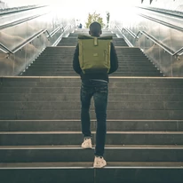 "ROBIN" újrahasznosított nagyméretű rolltop hátizsák, zöld, Johnny Urban