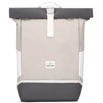 "ALLEN" újrahasznosított nagyméretű rolltop hátizsák, homokszín-szürke, Johnny Urban