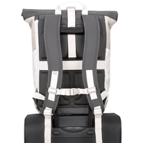 "ALLEN" újrahasznosított nagyméretű rolltop hátizsák, homokszín-szürke, Johnny Urban