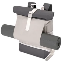 "ALLEN" újrahasznosított nagyméretű rolltop hátizsák, homokszín-szürke, Johnny Urban