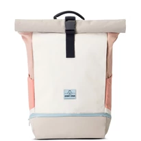 "ALLEN" újrahasznosított közepes méretű rolltop hátizsák, bézs-rózsaszín, Johnny Urban
