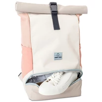 "ALLEN" újrahasznosított közepes méretű rolltop hátizsák, bézs-rózsaszín, Johnny Urban