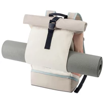 "ALLEN" újrahasznosított közepes méretű rolltop hátizsák, bézs-rózsaszín, Johnny Urban