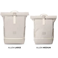 "ALLEN" újrahasznosított közepes méretű rolltop hátizsák, homokszínű, Johnny Urban