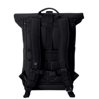 "ALLEN" újrahasznosított közepes méretű rolltop hátizsák, fekete, Johnny Urban