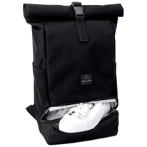 "ALLEN" újrahasznosított közepes méretű rolltop hátizsák, fekete, Johnny Urban
