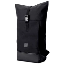 "ALLEN" újrahasznosított közepes méretű rolltop hátizsák, fekete, Johnny Urban
