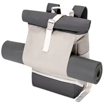 "ALLEN" újrahasznosított közepes méretű rolltop hátizsák, homokszín-szürke, Johnny Urban