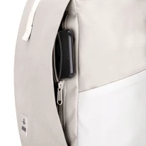 "ALLEN" újrahasznosított közepes méretű rolltop hátizsák, homokszín-szürke, Johnny Urban