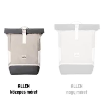 "ALLEN" újrahasznosított közepes méretű rolltop hátizsák, homokszín-szürke, Johnny Urban
