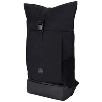 "ALLEN" újrahasznosított nagyméretű rolltop hátizsák, fekete, Johnny Urban