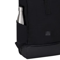 "ALLEN" újrahasznosított nagyméretű rolltop hátizsák, fekete, Johnny Urban