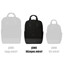 "JONA"  újrahasznosított közepes méretű hátizsák, fekete, Johnny Urban