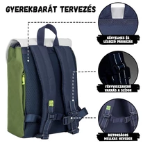 "LIAM JUNIOR" újrahasznosított hátizsák, kék multicolor, Johnny Urban