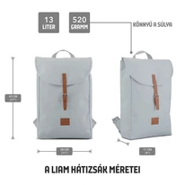 "LIAM" újrahasznosított hátizsák, szürke, Johnny Urban