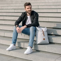 "LIAM" újrahasznosított hátizsák, szürke, Johnny Urban