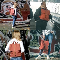 "MIA" újrahasznosított hátizsák, téglavörös, Johnny Urban