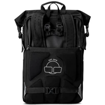"PHIL" újrahasznosított nagyméretű rolltop biciklis hátizsák, fekete, Johnny Urban 