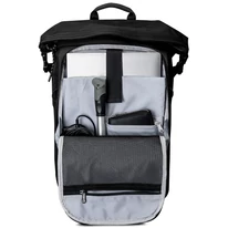 "PHIL" újrahasznosított nagyméretű rolltop biciklis hátizsák, fekete, Johnny Urban 