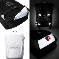 "PHIL" újrahasznosított nagyméretű rolltop biciklis hátizsák, fekete, Johnny Urban 