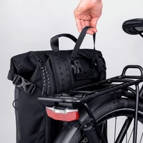 "PHIL" újrahasznosított nagyméretű rolltop biciklis hátizsák, fekete, Johnny Urban 