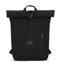 "ROBIN" újrahasznosított kisméretű rolltop hátizsák, fekete, Johnny Urban