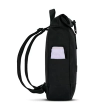 "ROBIN" újrahasznosított kisméretű rolltop hátizsák, fekete, Johnny Urban
