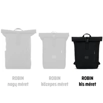 "ROBIN" újrahasznosított kisméretű rolltop hátizsák, fekete, Johnny Urban