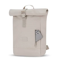 "ROBIN" újrahasznosított kisméretű rolltop hátizsák, homokszínű, Johnny Urban