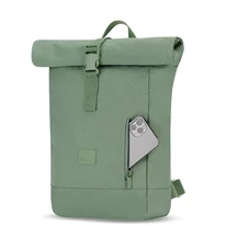 "ROBIN" újrahasznosított kisméretű rolltop hátizsák, pasztell zöld, Johnny Urban