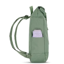 "ROBIN" újrahasznosított kisméretű rolltop hátizsák, pasztell zöld, Johnny Urban