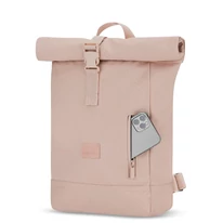 "ROBIN" újrahasznosított  kisméretű rolltop hátizsák, púder rózsaszín Johnny Urban