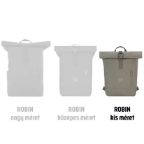 "ROBIN" újrahasznosított kisméretű rolltop hátizsák, sivatagi szürke, Johnny Urban