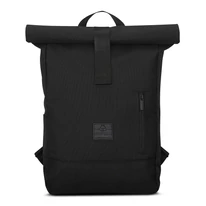 "ROBIN" újrahasznosított közepes méretű rolltop hátizsák, fekete, Johnny Urban