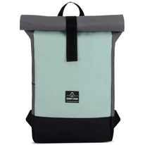 "Ryan" újrahasznosított rolltop hátizsák, szürke-menta, Johnny Urban