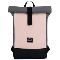 "Ryan" újrahasznosított rolltop hátizsák, szürke-rózsaszín, Johnny Urban