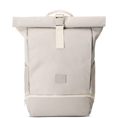 "ALLEN" újrahasznosított közepes méretű rolltop hátizsák, homokszínű, Johnny Urban