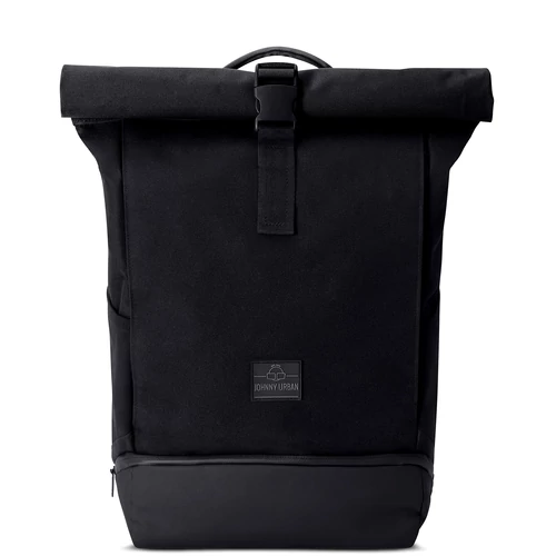 "ALLEN" újrahasznosított közepes méretű rolltop hátizsák, fekete, Johnny Urban