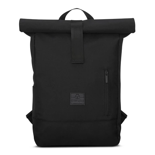 "ROBIN" újrahasznosított közepes méretű rolltop hátizsák, fekete, Johnny Urban