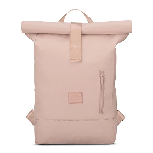 "ROBIN" újrahasznosított közepes méretű rolltop hátizsák, púder rózsaszín, Johnny Urban