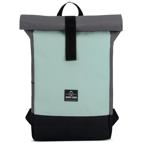 "Ryan" újrahasznosított rolltop hátizsák, szürke-menta, Johnny Urban