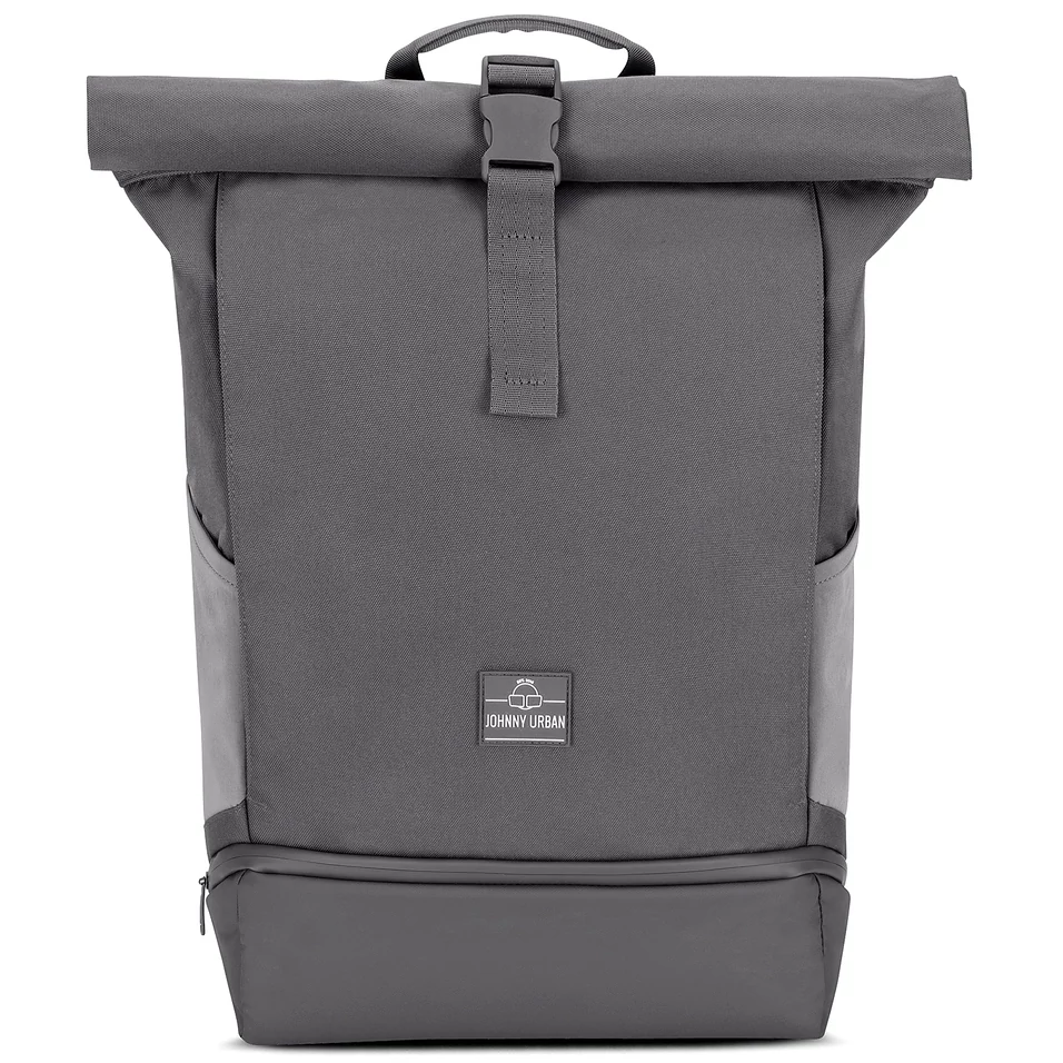 "ALLEN" újrahasznosított nagyméretű rolltop hátizsák, antracit, Johnny Urban