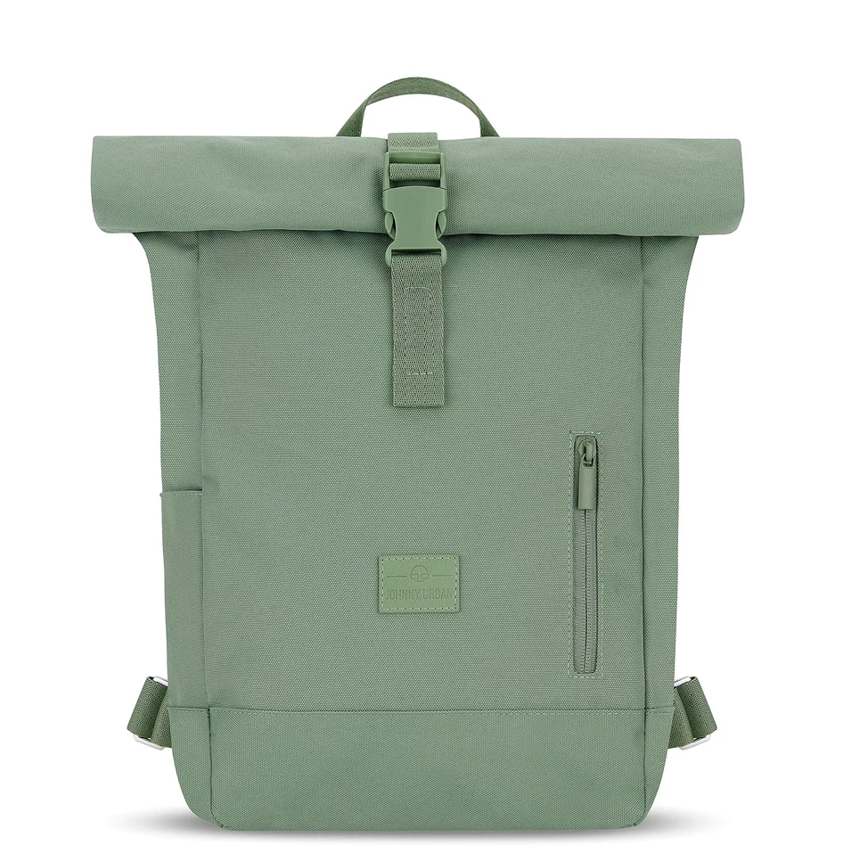 "ROBIN" újrahasznosított kisméretű rolltop hátizsák, pasztell zöld, Johnny Urban