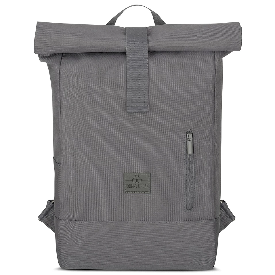 "ROBIN" újrahasznosított közepes méretű rolltop hátizsák, antracit, Johnny Urban
