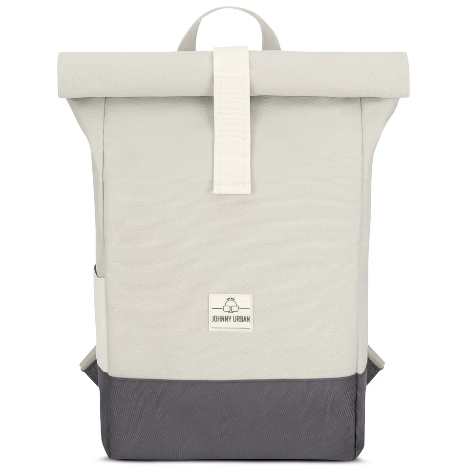 "Ryan" újrahasznosított rolltop hátizsák, homokszín-szürke Johnny Urban