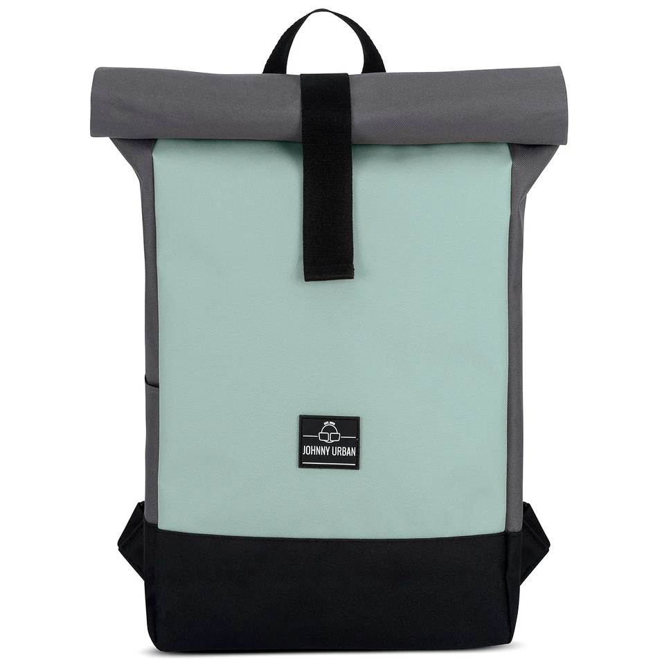 "Ryan" újrahasznosított rolltop hátizsák, szürke-menta, Johnny Urban